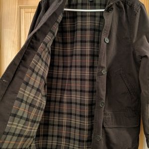 Women's Lands' End chore coat flannel lined